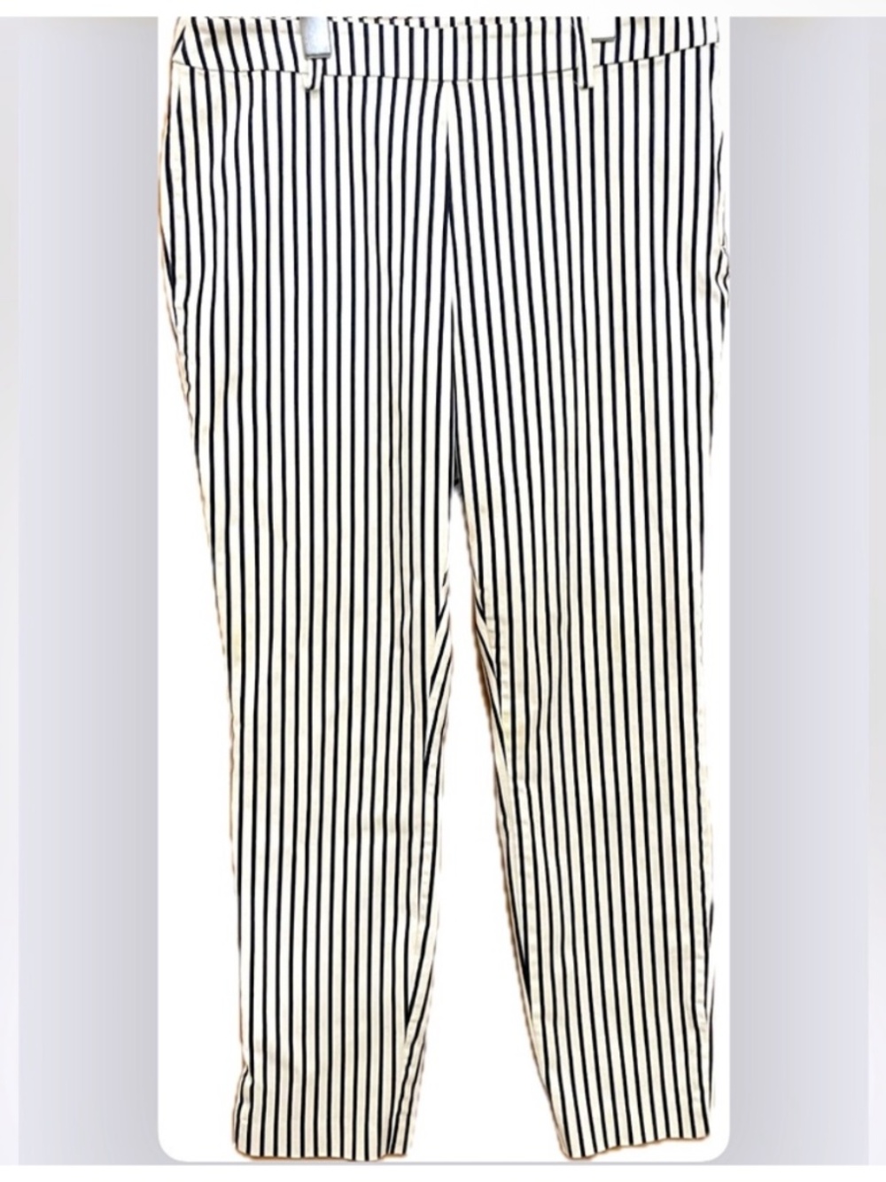H&M Black and White Striped ankle pant